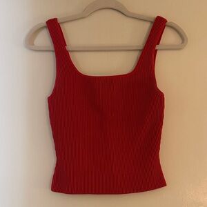 Aritzia Babaton Red Ribbed Women's Top